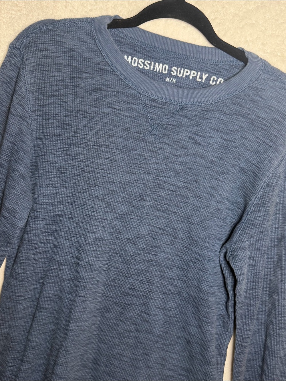 Mossimo Supply Co. Women's Blue Thermal Long-Sleeve Shirt